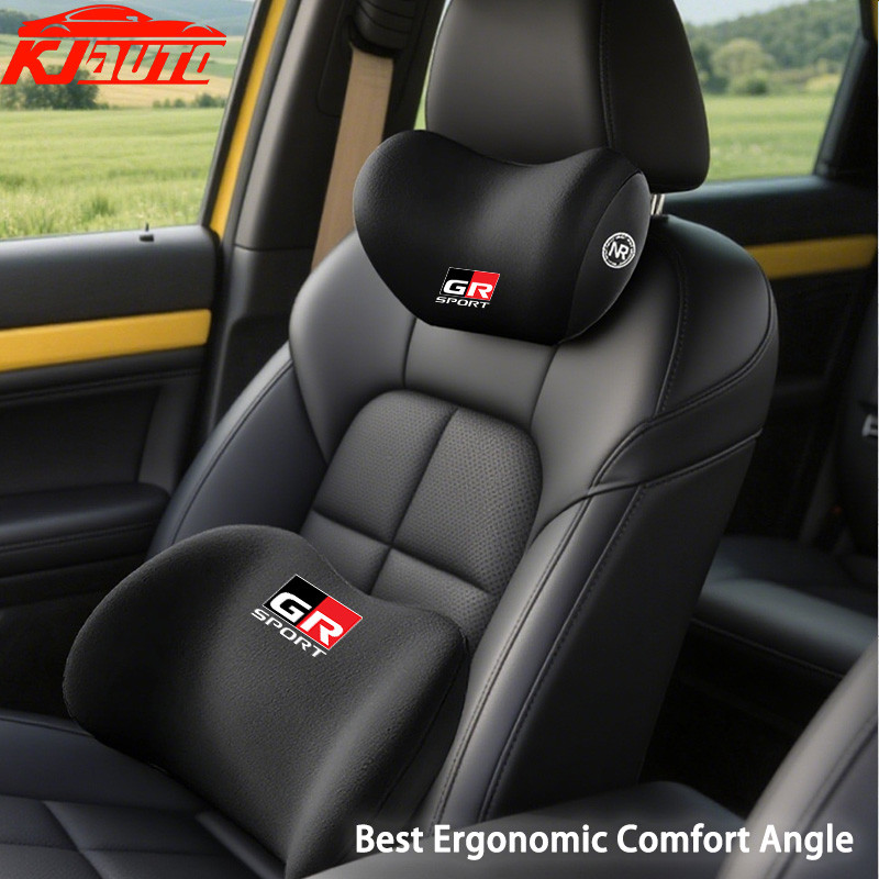 หน่วยความจําโฟมรถHeadrestเบาะเอวกลับเบาะเอวหมอนรถComfortคอหมอนสําหรับToyota Hilux Fortuner Vios Yaris Coroll Cross Innova Rush Wigo Veloz