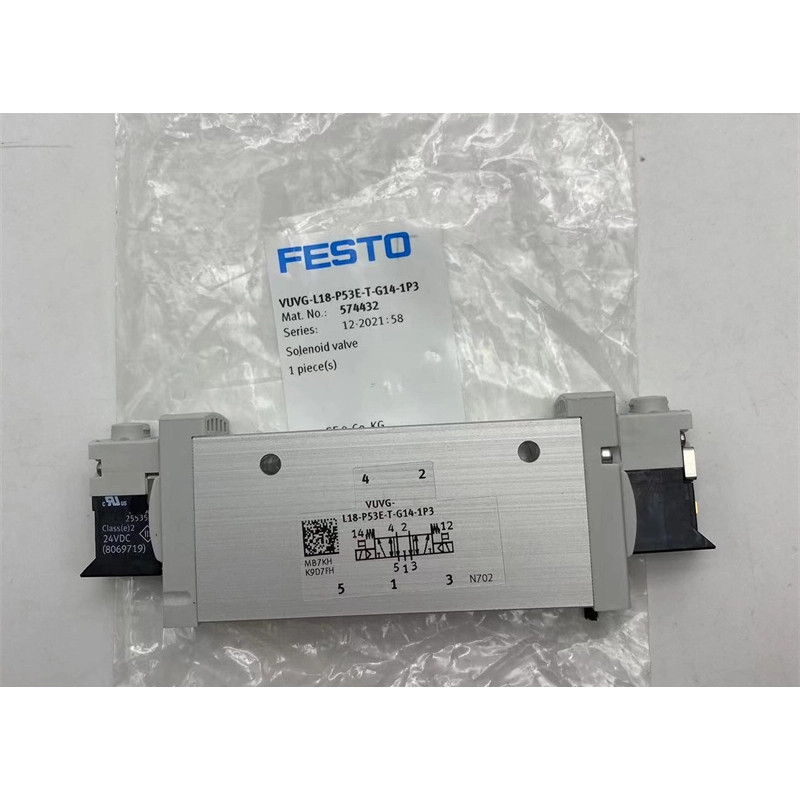 วาล์ว FESTO พร้อมส่ง รับประกันคุณภาพ หนึ่งปี574432 8031535 VUVG-L18-P53E-T-G14-1P3-1R8L-1H2L
