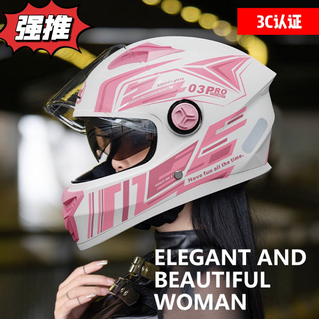 [2025ใหม่] AXK สินค้าใหม่ Dual Mirror Full Helmet 3C Certification Class A หมวกกันน็อคมอเตอร์ไซค์ Un