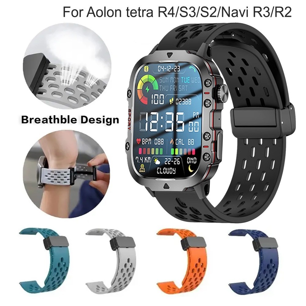 22 มม.20 มม.สายคล้องคอซิลิโคน aolon Navi R4/R3/R2/aolon Mars R3 Breathable สร้อยข้อมือแม่เหล็กสําหรั