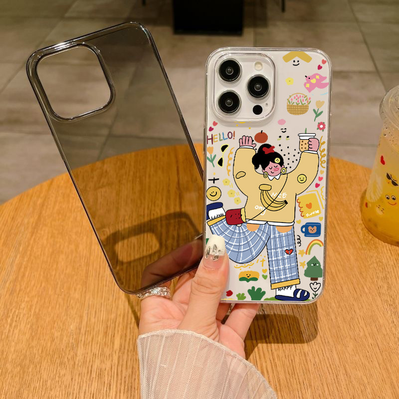 เคสใสกันกระแทกสำหรับไอโฟน ลายการ์ตูนผู้หญิง เคสซิลิโคนกันกระแทก For IP11-16 ธรรมดา IP11-16 Pro/Pro m