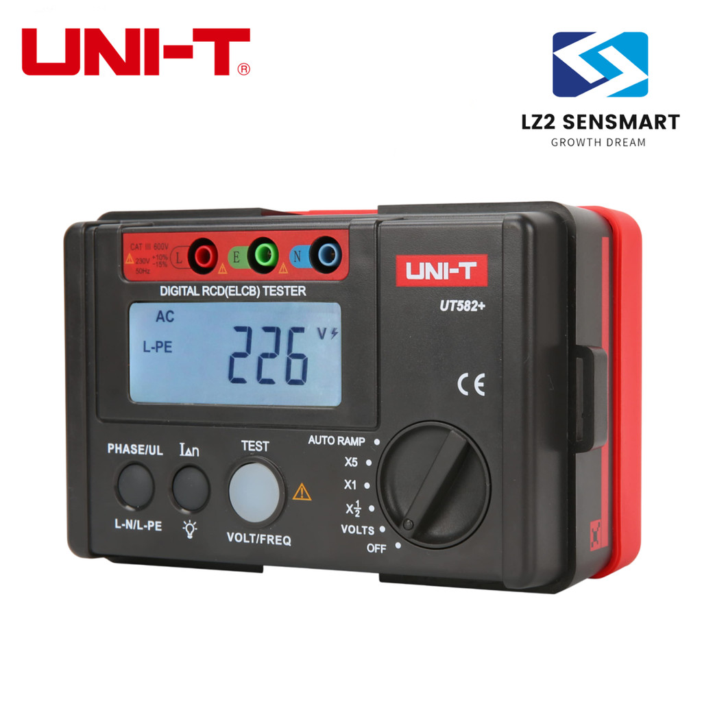 Uni-t UT582+ เครื่องทดสอบวงจรเบรกเกอร์ดิจิทัล RCD ELCB แรงดันอัตโนมัติ พร้อมบัซเซอร์ทํางานผิดพลาด