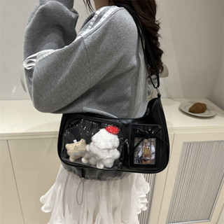 กระเป๋าแฟชั่นสำหรับผู้หญิง แบบหิ้วข้าง พกพาสะดวก พร้อมช่องใส…