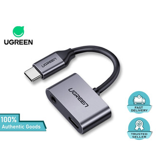 UGREEN 2 In 1 Type C ถึง 3.5 มม.แจ็คเสียงอะแดปเตอร์ชาร์จตัวแปลง USB C Type C สําหรับโทรศัพท์มือถือสมาร์ทโฟน
