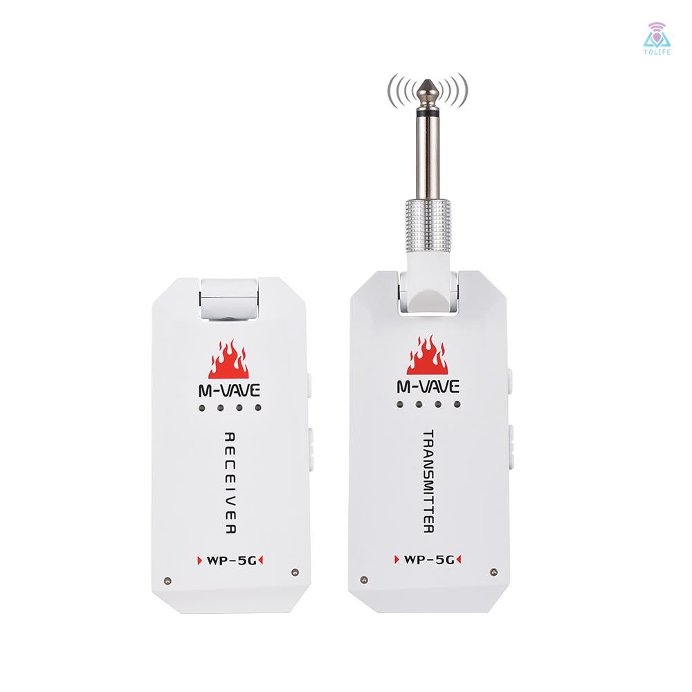 M-VAVE 5.8G ระบบกีตาร์ไร้สายชาร์จเครื่องส่งสัญญาณกีตาร์ชุด UHF สําหรับกีตาร์ไฟฟ้าเบสไฟฟ้าเครื่องมือล