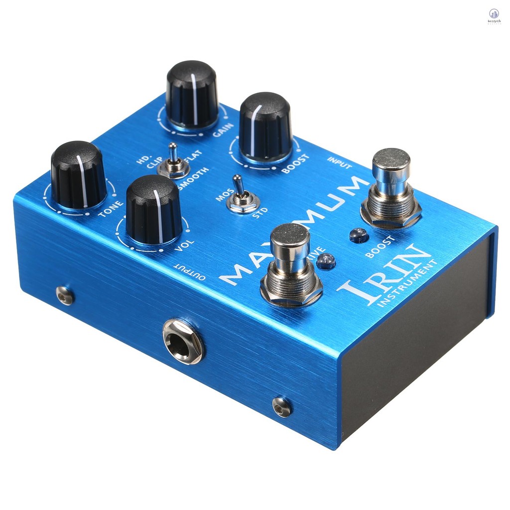 IRIN Overdrive Guitar Effect Pedal 2 Toggle Mode Switch Tone/Gain/Volume/Boost Controls สําหรับกีตาร