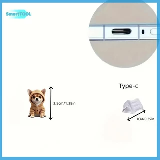 UTZN> น่ารัก 2D โทรศัพท์ Anti Dust Charge Port Plug สําหรับ Type C Dust Protection Stopper Accessorie ใหม่
