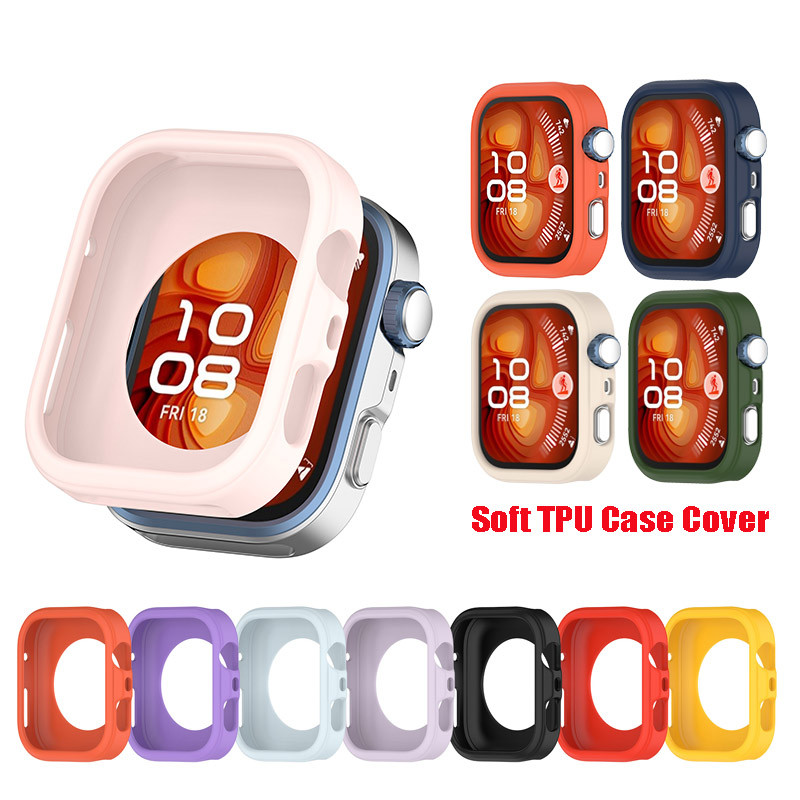 Soft TPU Case Cover สําหรับ Huawei Watch Fit5 / Fit4 / Fit 5 Pro Candy Color กันชน Shell Protector อุปกรณ์เสริม
