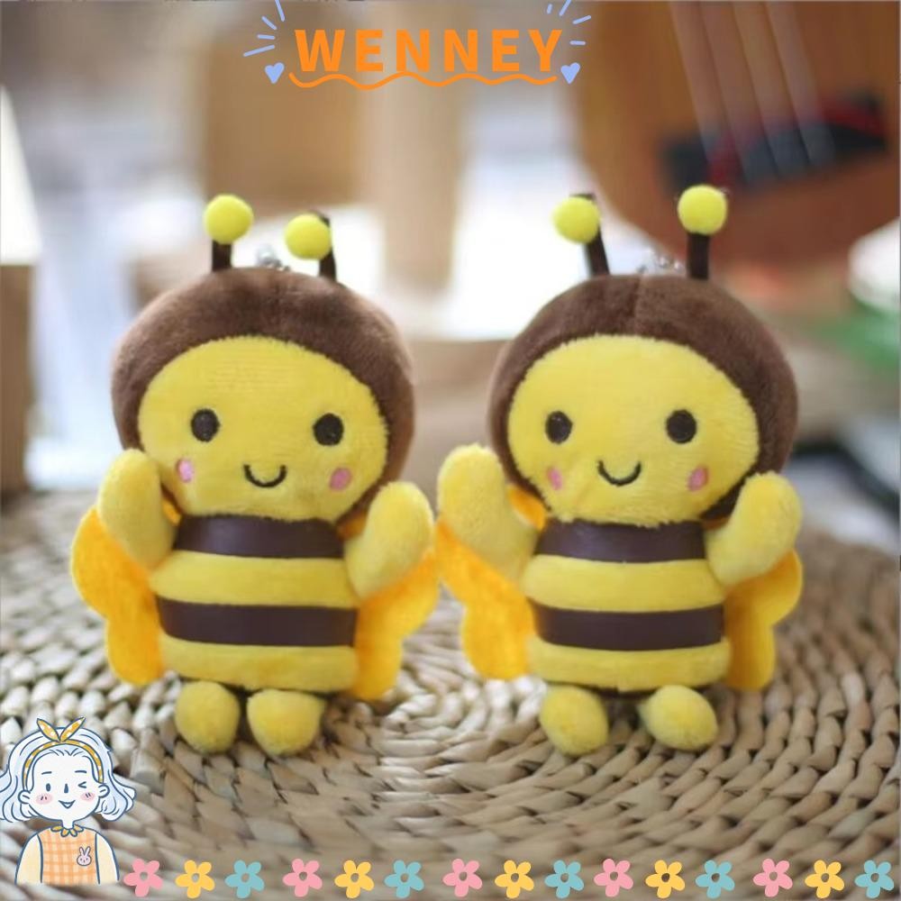 พวงกุญแจตุ๊กตาผึ้ง ขนาด 12 ซม. มาพร้อมโซ่ ของตกแต่งและของขวัญสำหรับเด็ก