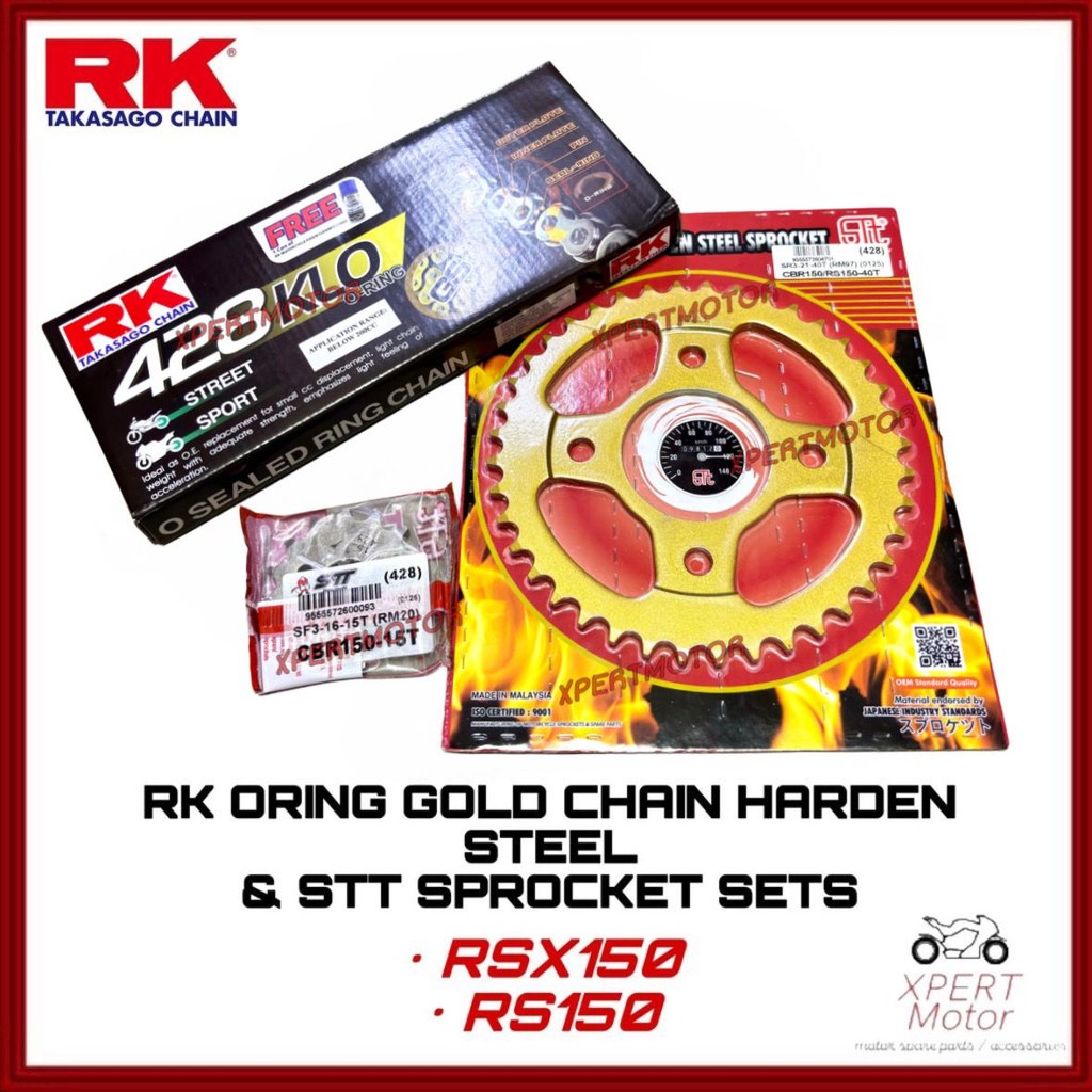 RK RSX150 RS150 V1 V2 428 ชุดหมุนหูหรือ RK GOLD CHAIN HARDEN STEEL