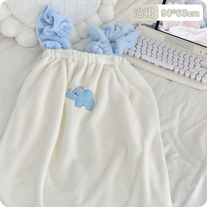 ใหม่สไตล์สลิงเสื้อคลุมอาบน้ําสวมใส่ผู้ใหญ่ผ้าขนหนูอาบน้ําดูดซับน้ําแห้งเร็วน่ารักเด็กช้างการ์ตูนอาบน้ําอาบน้ํากระโปรงนักเรียนหญิงใช้ - รูปที่ 4
