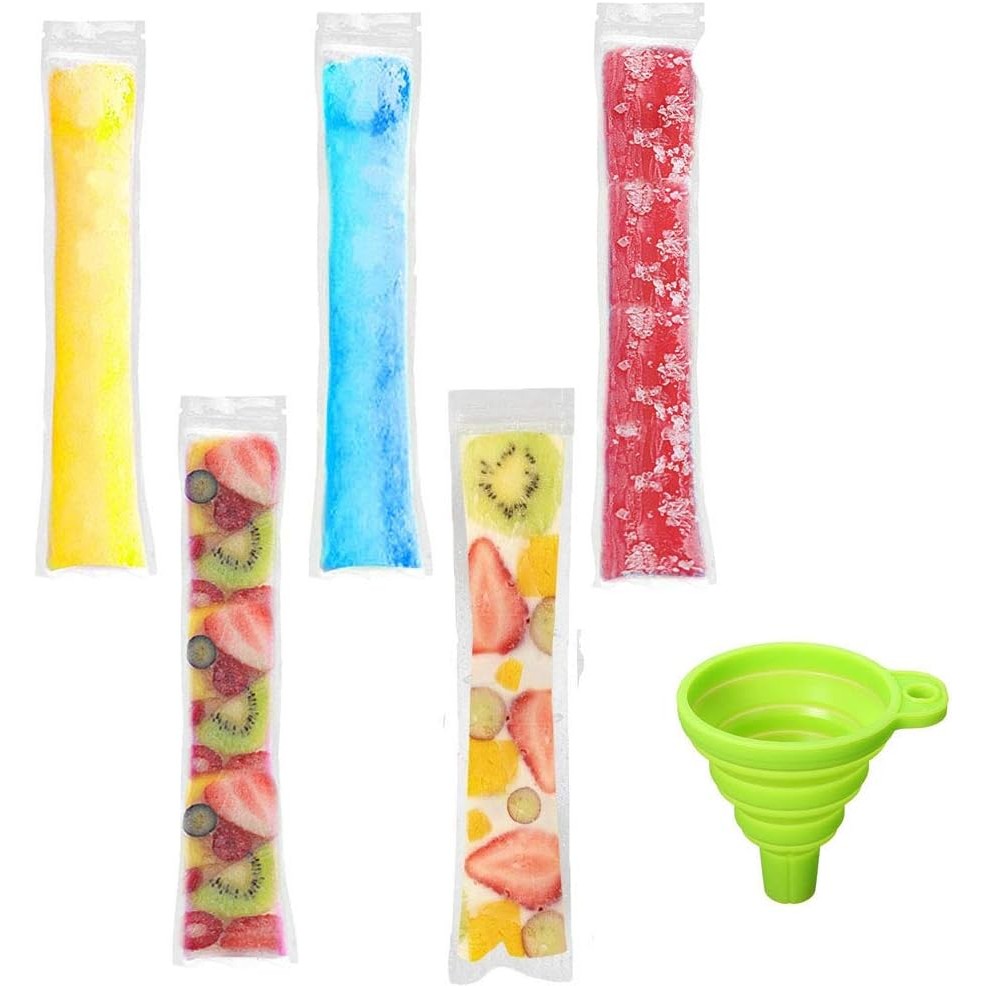 100 Stück Eis Eis Eis Popsicle Formen Beutel Einweg-DIY Reißverschluss Gefrierschrank Tube Eis Pops 