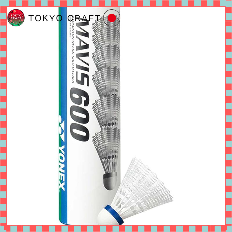 YONEX Mavis 600P Nylon Shuttlecocks - 6 Pack (White/Middle)