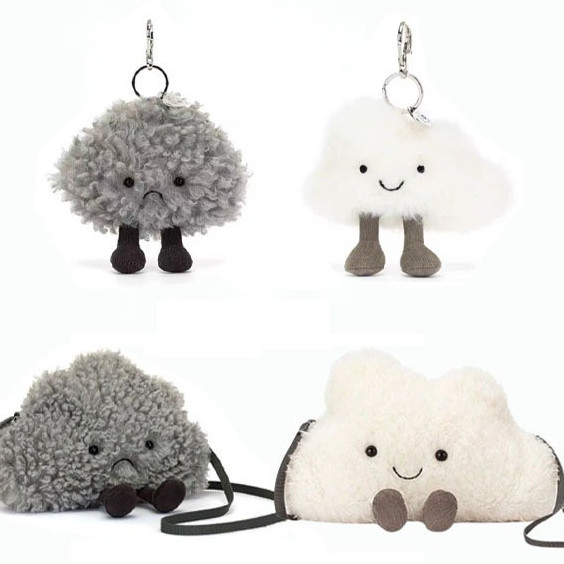 Jellycat Dark Cloud, White Cloud, Dark Cloud Bag,dark cloud keychain, white cloud keychain, Cloud, C