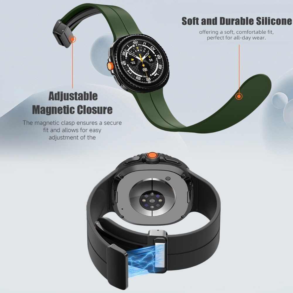 สายซิลิโคนแบบสปอร์ตสําหรับ Samsung Galaxy Watch 8 40 44 มม. / 8 Classic 46 มม. Magnetic Buckle Band - รูปที่ 2