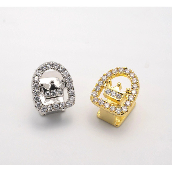 Hollow Crown Big Golden Tooth Hip Hop Rap เพชรฟัน Grillz