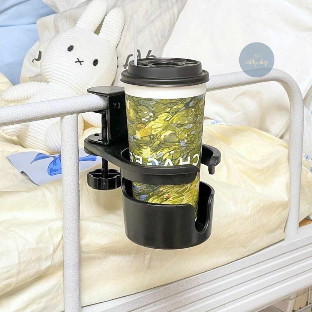 ที่วางแก้ว แบบหนีบโต๊ะ (สีดำ) ปรับ 3 ระดับ หมุน 360 องศา ประหยัดพื้นที่ เก็บซ่อนใต้โต๊ะ ใช้หนีบได้หลากหลายพื้นที่ - รูปที่ 5