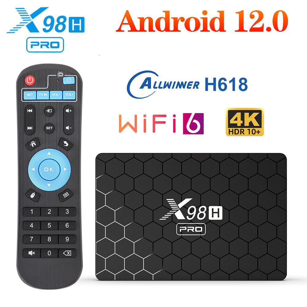 X98H Pro H618 Set Top Box Android 12 Bluetooth Gigabit Net Dual WiFi HDMI IN TV Box