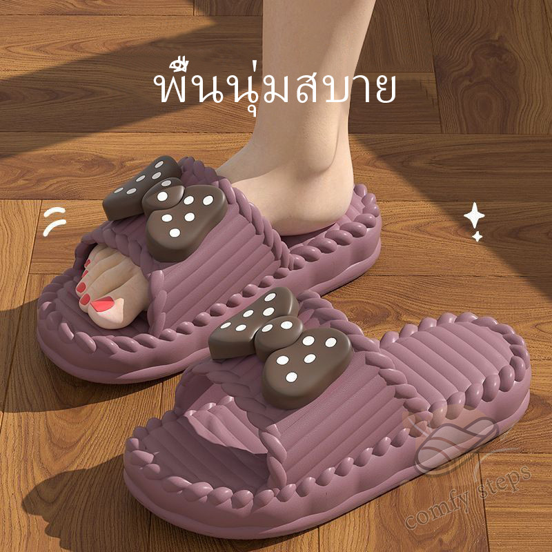 รองเท้าแตะผู้หญิงแฟชั่น นุ่มสบาย พื้นหนา กันลื่น เหมาะใส่ในบ้าน ใส่นอกบ้าน รองเท้าใส่ในห้องน้ำ ฤดูร้อน 2025