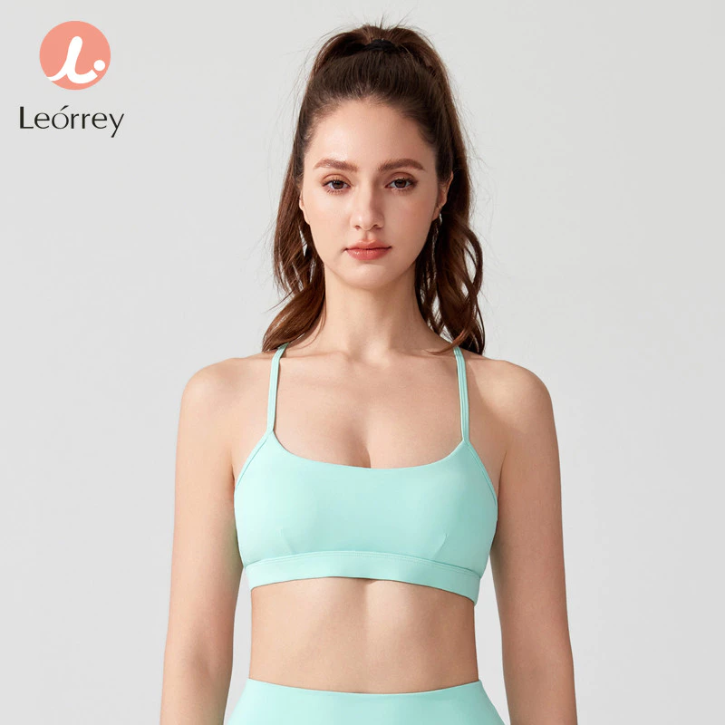 Leorrey-สายปรับได้ ถ้วยถอดได้ เสื้อชั้นในแบบสปอร์ตโยคะเนื้อนุ่ม thumbnail 5