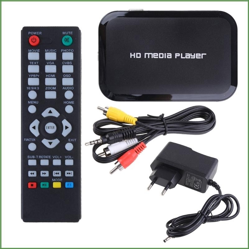 BON Media Player พร้อมสาย AV ดั้งเดิมสีดํา Mini 1080p Full-HD Ultra Digital Media Player สําหรับ -MK