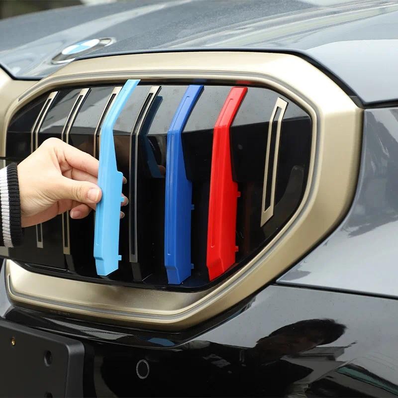 สําหรับ BMW 5 Series G60 2024 ABS จัดแต่งทรงผมรถด้านหน้า Grille Strips Grill Cover Trim สติกเกอร์อุป