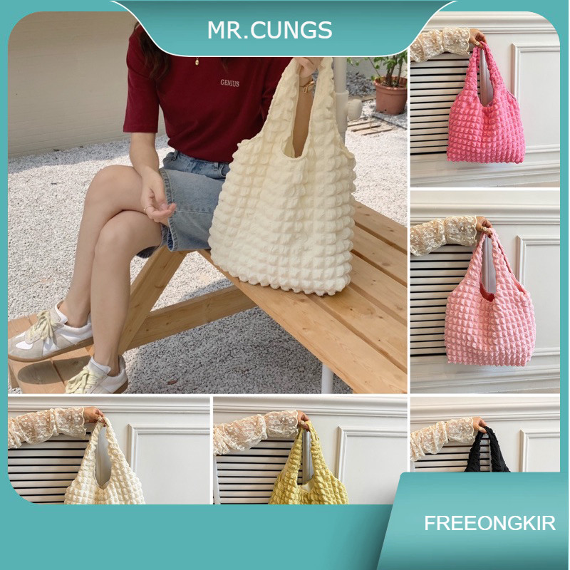PUFFY FOAM TOTE BAG HANDBAG - กระเป๋าเกาหลี