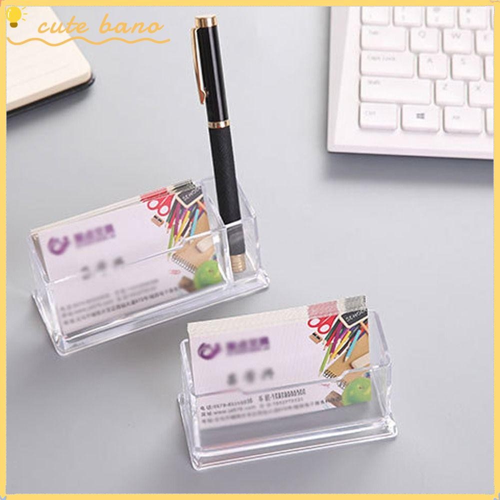 BANO Business Card , Location Card Organizer กล่องชั้นวางเดสก์ท็อปอะคริลิค, คุณภาพสูงโปร่งใส Creativ