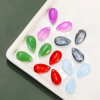อุปกรณ์ทำเครื่องประดับ แก้วหยดน่ารัก 50 ชิ้น สีสันสดใส สำหรับงานแฮนด์เมดและDIY
