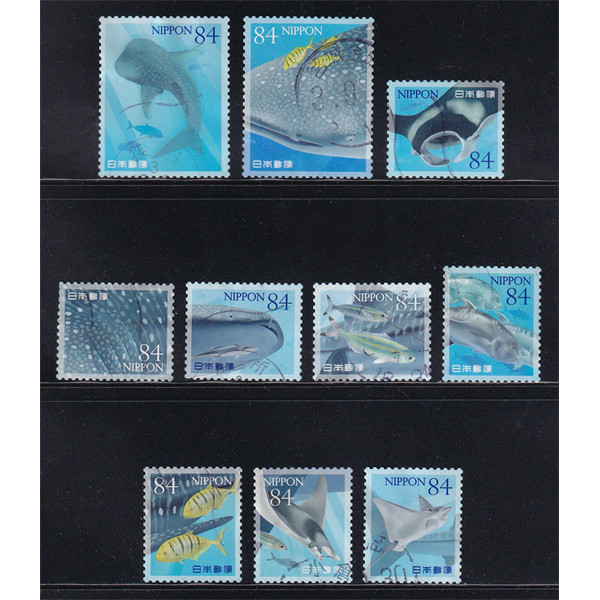 ชุดแสตมป์ไปรษณีย์ญี่ปุ่น 10 ชิ้น - สัตว์ทะเล พี.5 | ญี่ปุ่น - Sea Creatures Series Vol.5 84yen 2021 