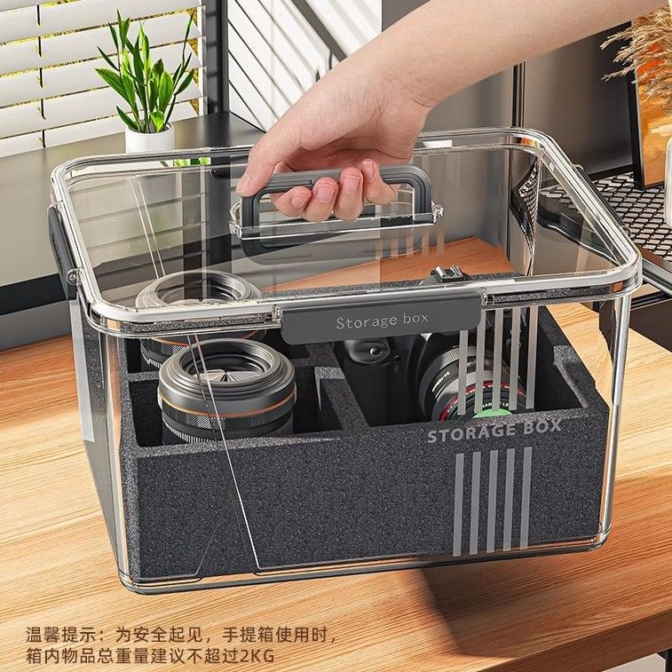 กล่องเก็บของกันความชื้นสำหรับกล้อง แหวนซีล เลนส์ กล่องซีลกันความชื้น กล่องเก็บของแบบพกพาและตั้งโต๊ะสำหรับกล้องมิเรอร์เลส - รูปที่ 3