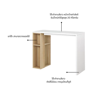 Koncept Furniture โต๊ะทำงาน รุ่น Floxi ขนาด 100 ซม. สีขาว (100x40x75 ซม.) แบรนด์ KONCEPT FURNITURE