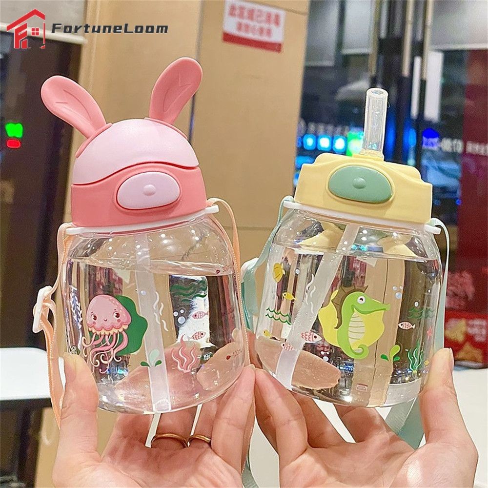 【COD】 Cute Kids Water Bottle with Straw Free BPA Leakproof Outdoor Portable Children's Cups School W