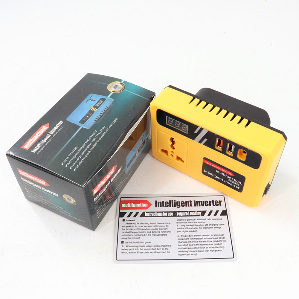 150W Power Inverter for Dewalt 18/20V Battery DC 18V to AC 220V Battery Inverter
