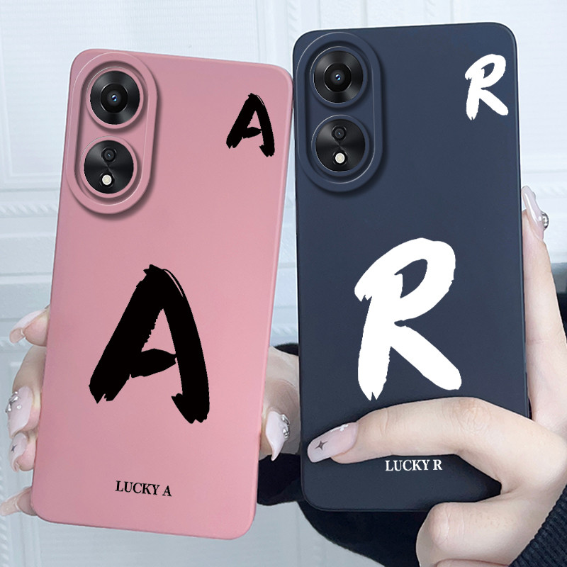 สําหรับ OPPO A78 4G CPH2565 / OPPO A78 5G CPH2483 CPH2495 กรณี Lucky Initial Letter ซิลิโคนกันชนเชลล์สําหรับ OPPOA78 5G 4G ฝาครอบ