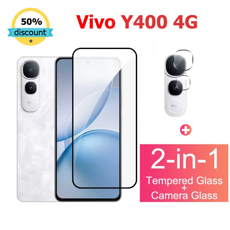 ฟิล์มกระจก Vivo Y400 4Gกระจกนิรภัยป้องกันหน้าจอสําหรับVivo X200 X100 FE Y400 Y100 V30e V50 V40 Lite V29e V30 V27 V29 Y29 Y28 V27e Y78 Y27 Y36 X90 Pro 5Gกล้องป้องกัน