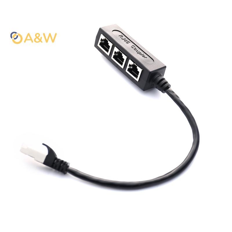 A&W RJ45 Splitter LAN Ethernet Network RJ45 Connector Splitter Adapter Cable ใหม่