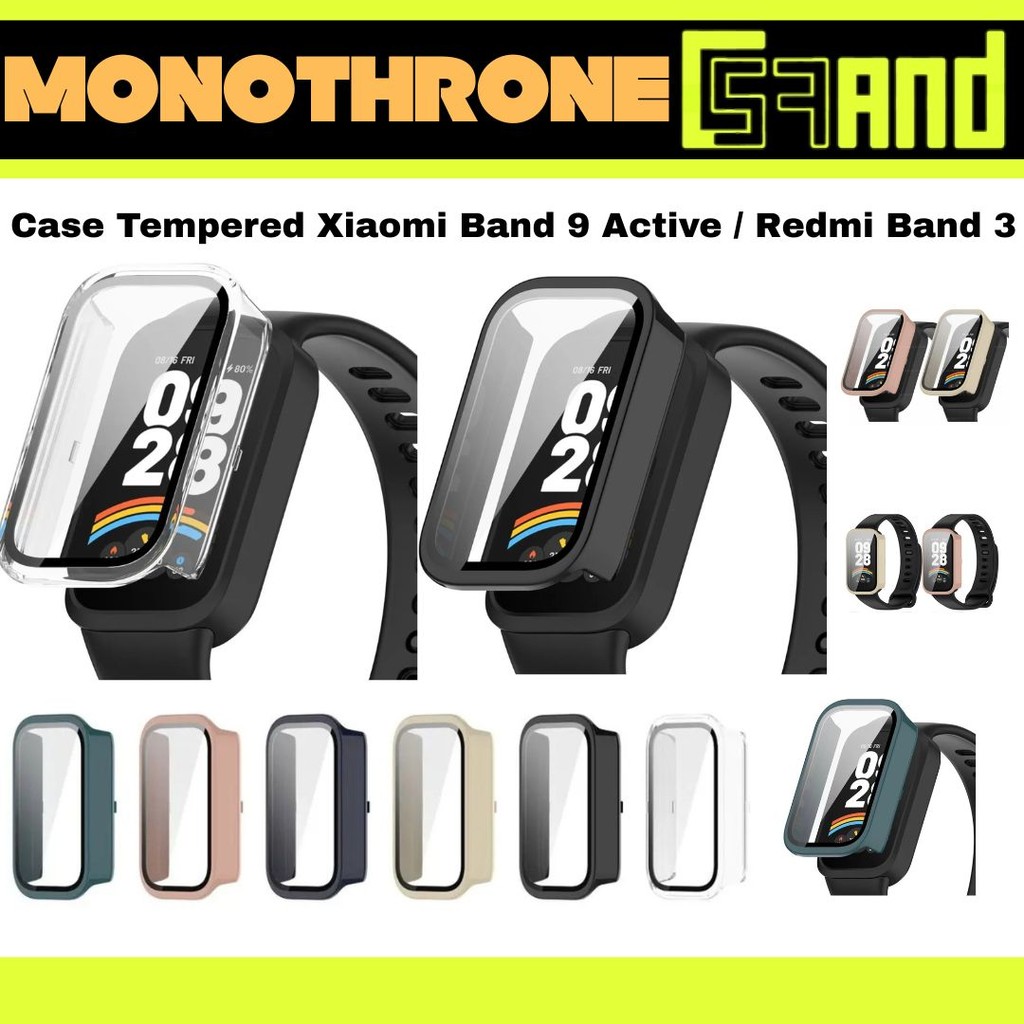 กระจกนิรภัยสําหรับ Xiaomi Band 9 Active Case Redmi Band 3 Casing Smartband 9 Active