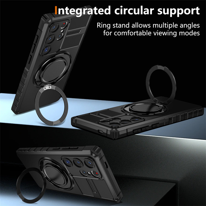 สําหรับ Samsung Galaxy S24 S23 S22 S21 S20 หมายเหตุ 20 Ultra Plus FE เคสโทรศัพท์,แบบบูรณาการวงเล็บหมุนฝาครอบป้องกัน - รูปที่ 4