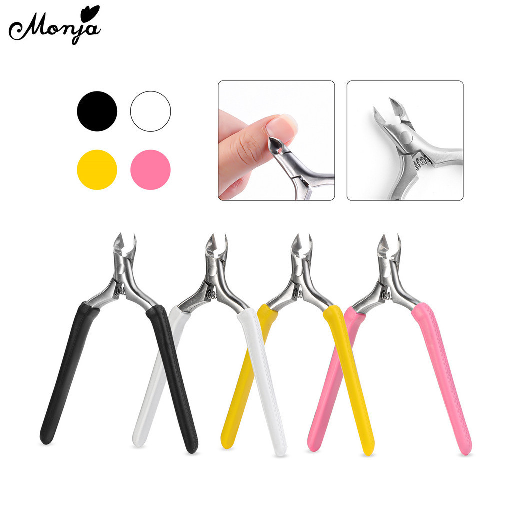 Monja กรรไกรตัดเล็บอะคริลิคเล็บปลอมเคล็ดลับการวัด Cuticle Trimmer ลบเครื่องตัด ทําเล็บมือ เครื่องมือ