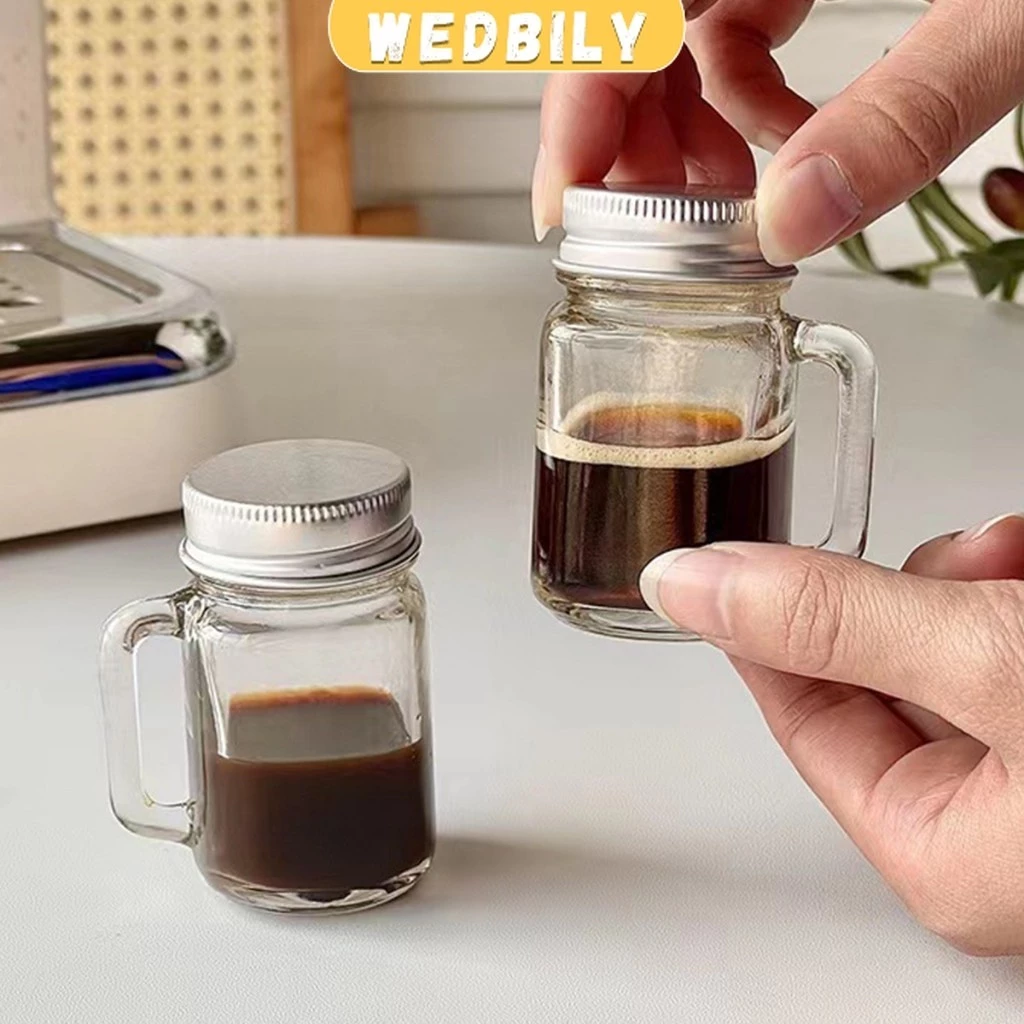 Wedbily ขวดแก้วกาแฟ 35ml 120ml ขนาดเล็ก สําหรับใส่ตัวอย่างกาแฟ น้ําผึ้ง mini เอสเปรสโซ่ Coffee cup
