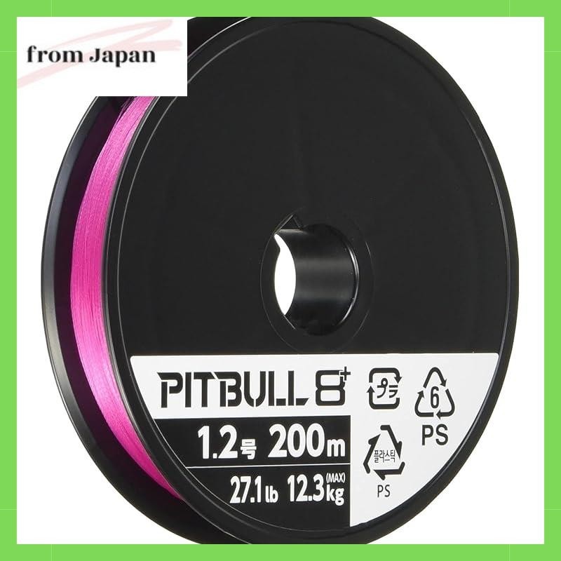 Shimano (SHIMANO) สาย PE Pitbull 8+ 200m 1.2 No. สีชมพูร่องรอยได้
