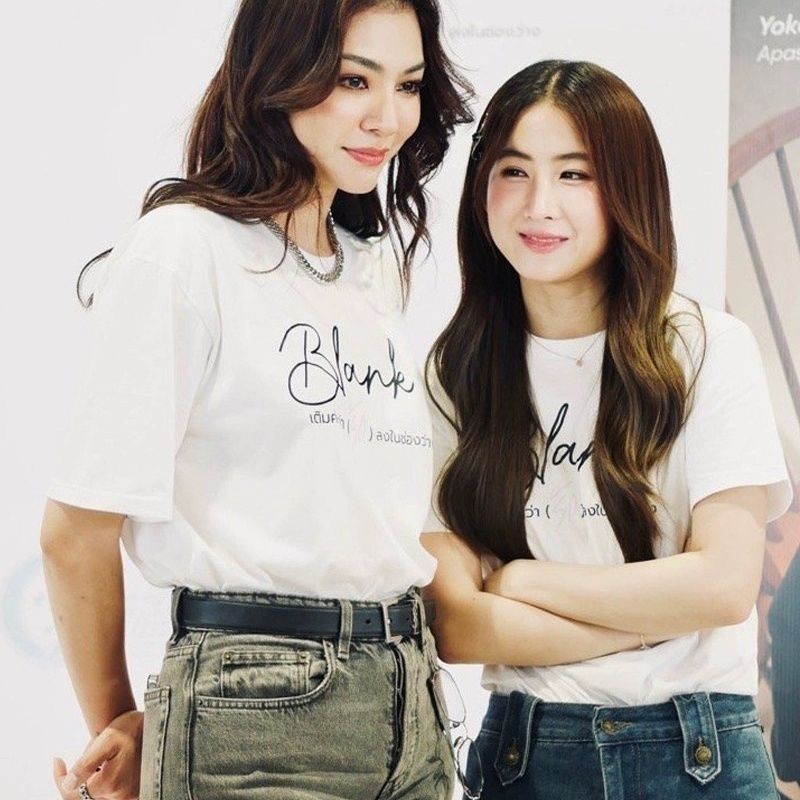 เสื้อยืดแขนสั้นคอกลมเติมคำว่ารักลงในช่องว่าง   สุภาพร มะลิซ้อน  อาภัสรา Blank The Series  Faye Peray