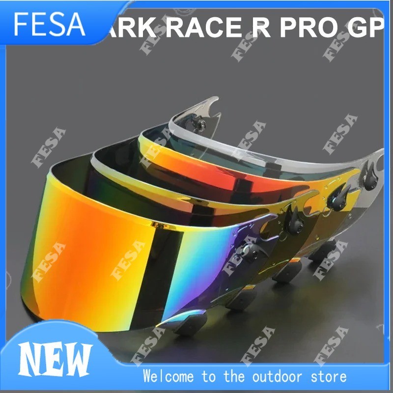 หมวกกันน็อครถจักรยานยนต์ Visor Anti-UV PC Visor เลนส์ Race R Pro GP รุ่นควัน Dark เปลี่ยน Visor สําหรับ Shark Race-R Pro GP