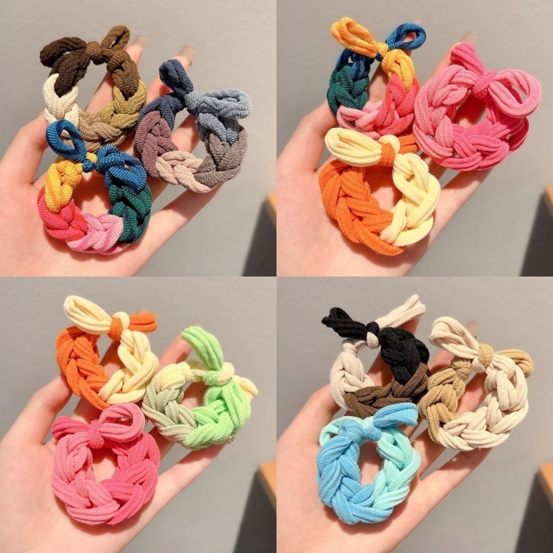 3ชิ้นชุดผมหางม้าสูงผูกผมแฟชั่นเกาหลีใหม่น่ารักยางรัดผมผูกผมยืดหยุ่นสูงได้รับ รามบุต อุปกรณ์ผม