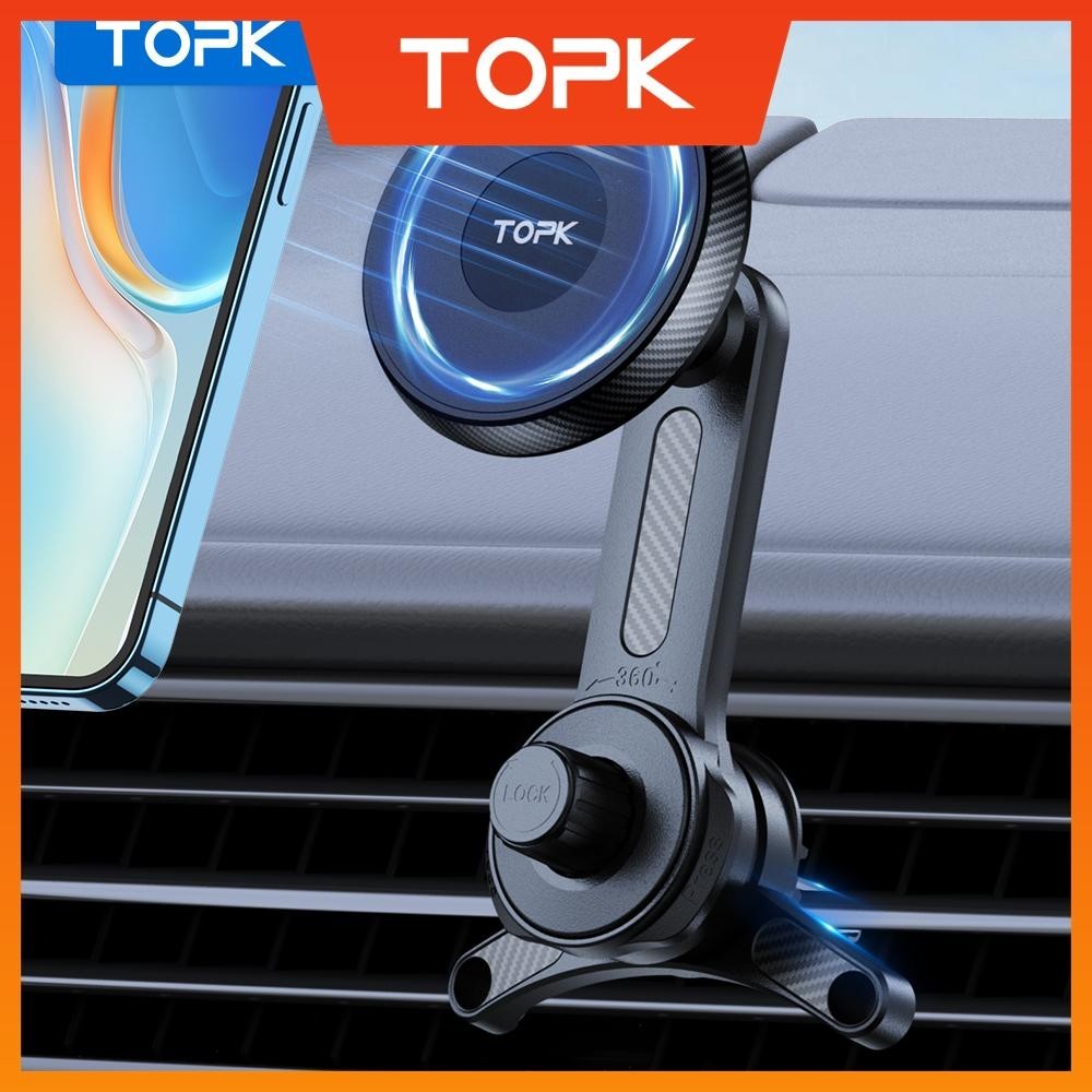 Topk Mag-Safeที่วางโทรศัพท์ในรถยนต์,โทรศัพท์แม่เหล็กติดรถยนต์,ที่วางโทรศัพท์ในรถยนต์ช่องระบายอากาศที่แข็งแกร่งที่สุด,แท่นวางในรถยนต์สำหรับIphone 15/14/13/12 Series
