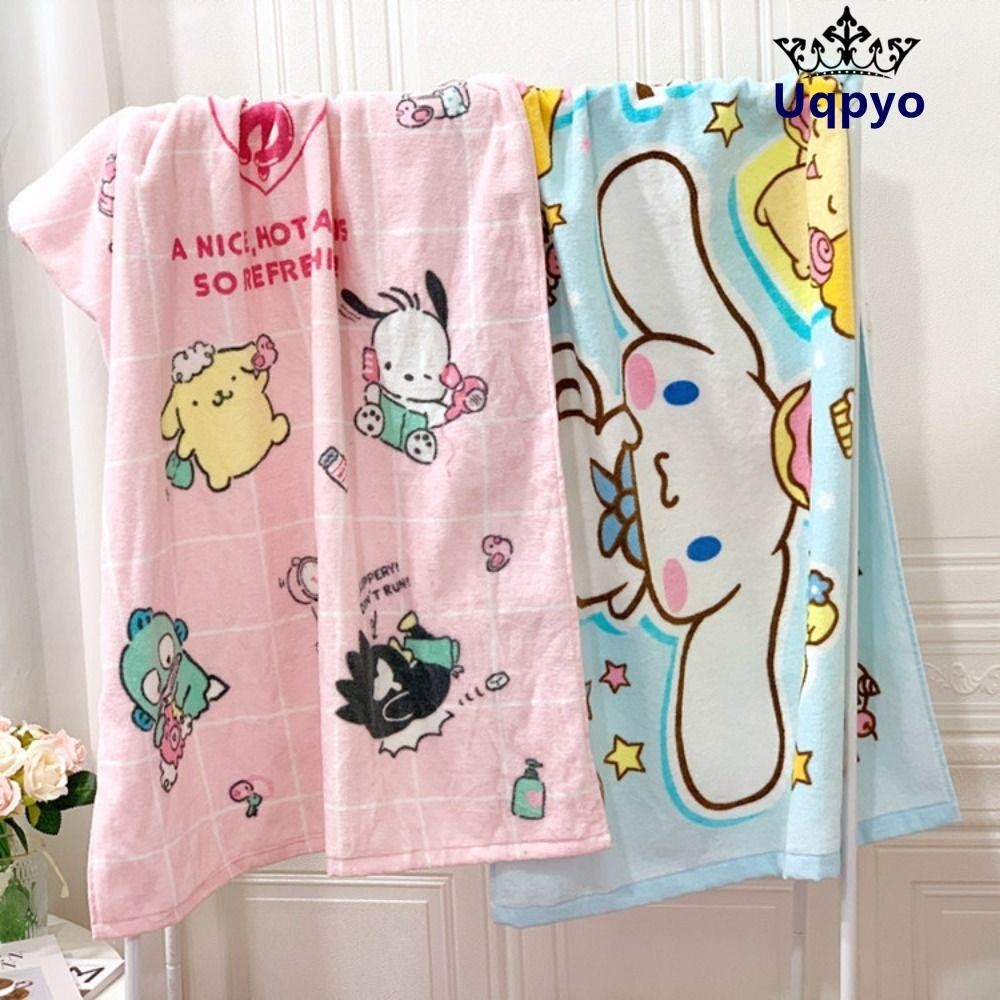 ผ้าขนหนูอาบน้ําลายการ์ตูน UQPYO, ดูดซับน้ําผ้าฝ้ายนุ่มผ้าขนหนู Sanrio, ผ้าขนหนูห่อ Microfibre Melody