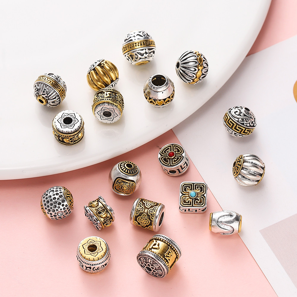 St. kunkka 1-5 ชิ้นโลหะผสม Spacer ลูกปัด Retro รูปแบบ Spacer ลูกปัดสําหรับ DIY สร้อยข้อมือสร้อยคอทํา