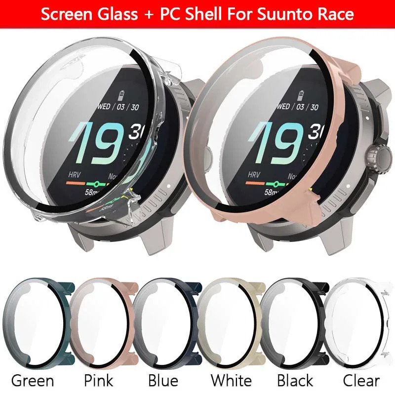 ป้องกันหน้าจอ Hard PC Shell สําหรับ Suunto Race SmartWatch Ultra Light Full Cover โปร่งใสฟิล์มกระจกน