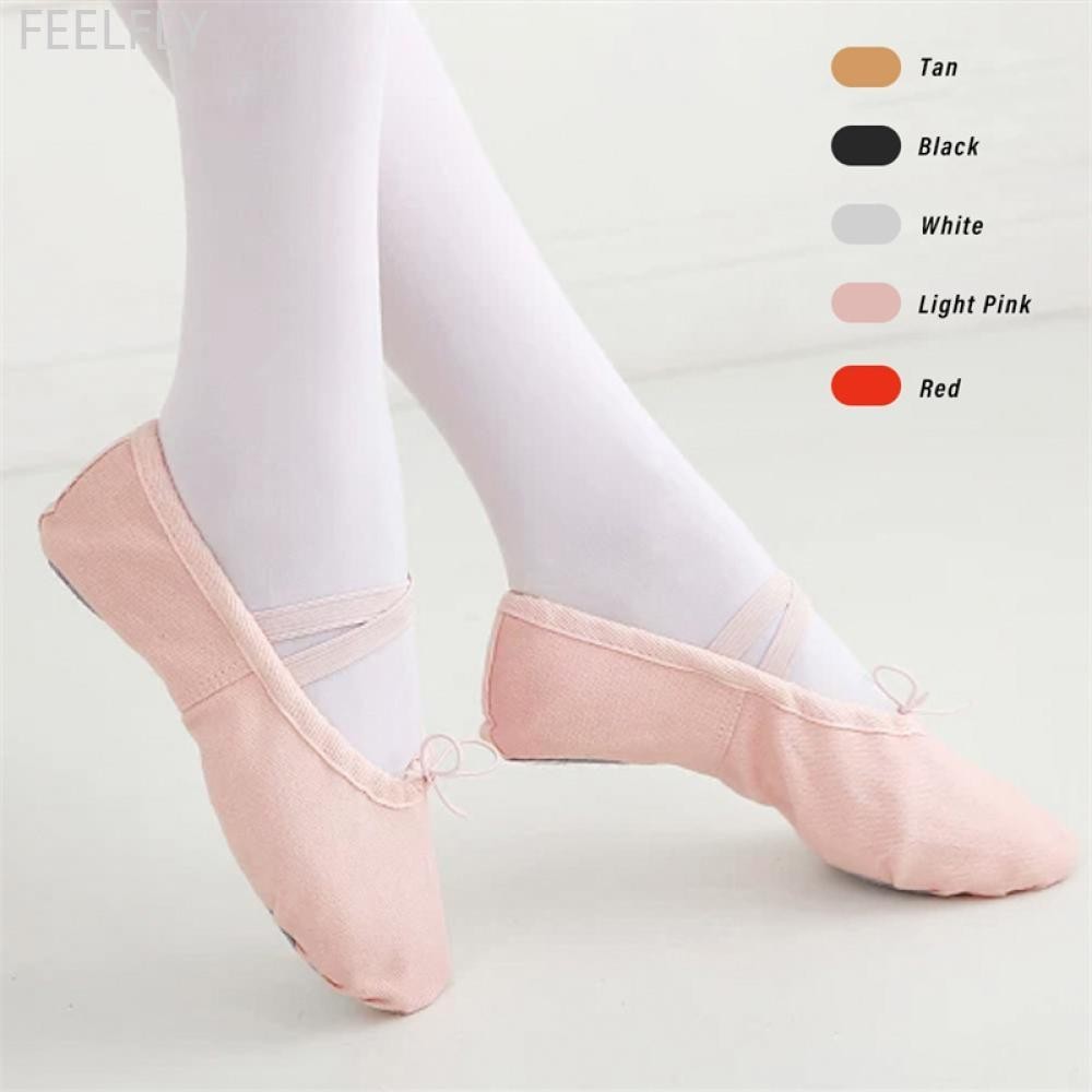 Feelfly 1 คู่สาวบัลเล่ต์รองเท้าผ้าใบ Soft Sole Ballerina Dance รองเท้าแตะเด็ก Practise Ballerina รองเท้าผู้หญิงรองเท้าเต้นรํา E8J1